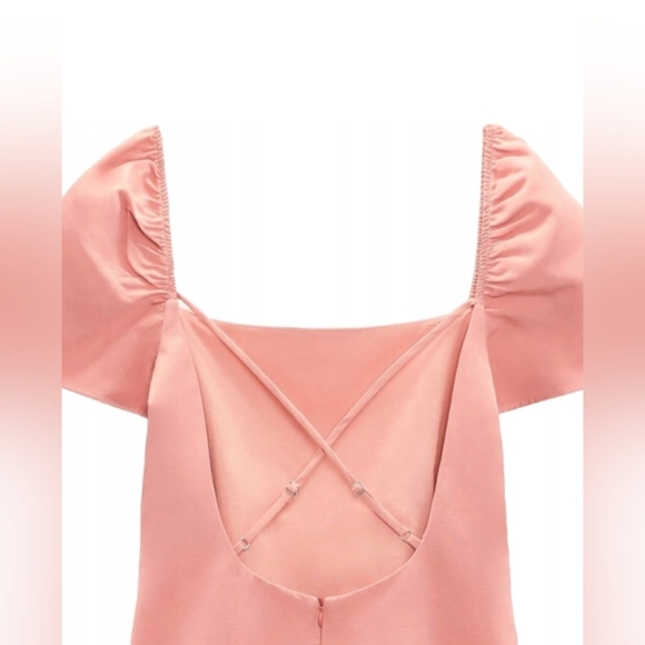 NWT Zara Linen Blend Barbie Pink Mini Dress XL XXL - Picture 9 of 10